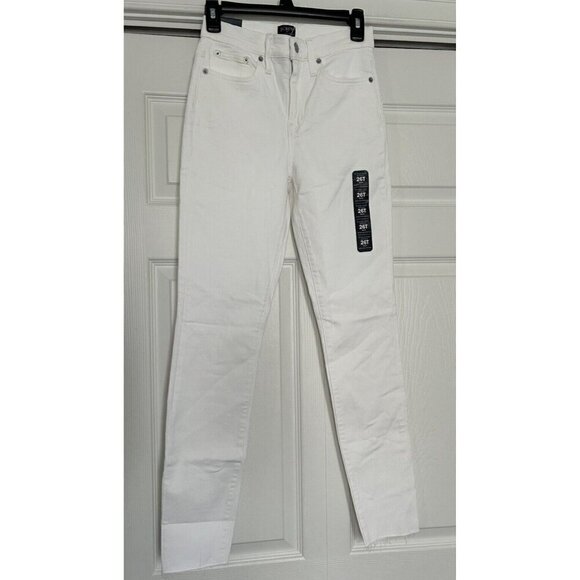 J. Crew Women's 10" High Rise  Skinny Signature Stretch Jeans White Size 26Tall - Picture 3 of 15